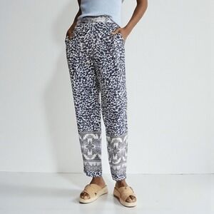 Ollari Anthropologie Boho Viscose Floral Leopard Print Pants Size‎ M Loungewear
